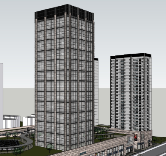 现代高层办公楼su模型