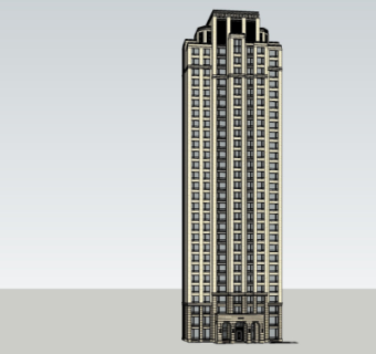 欧式高层住宅su模型