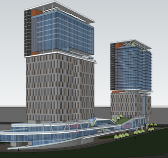 现代办公楼su模型