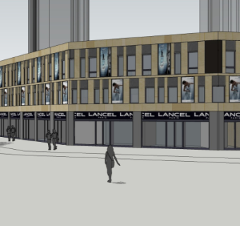 现代商业街su模型