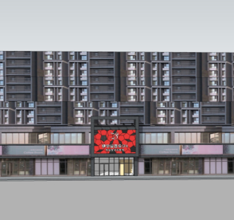现代沿街商业建筑su模型
