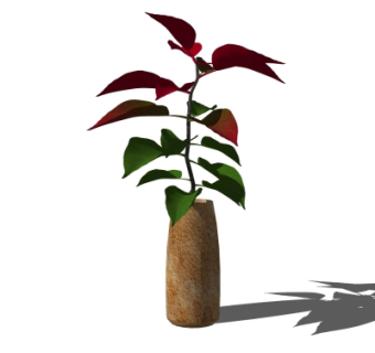 现代花瓶花卉su模型