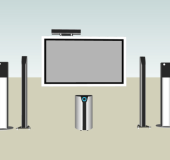 现代电视音响组合su模型