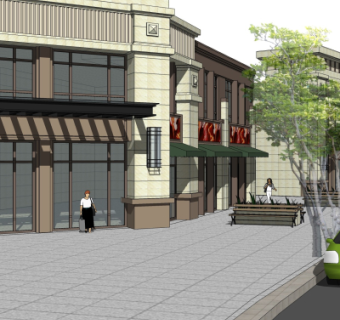 新古典沿街商业建筑su模型