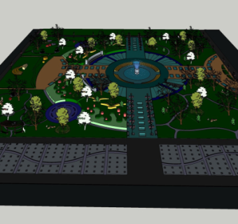 现代广场鸟瞰规划su模型