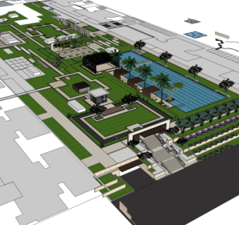 现代公园景观su模型