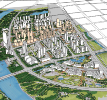 现代城市全景su模型