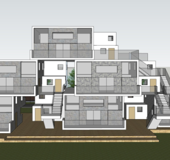 现代盒子住宅外观su模型