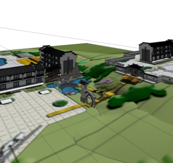 中式古建民房su模型