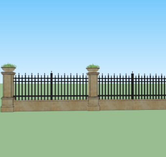 欧式铁艺护栏su模型