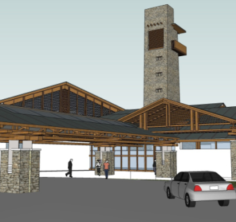 中式会所外观su模型