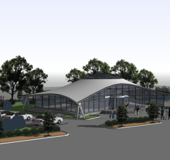 现代会所外观su模型