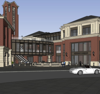 欧式商业街su模型