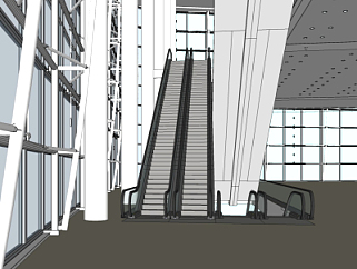 现代商场电梯su模型