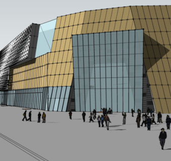 现代沿街商业建筑su模型