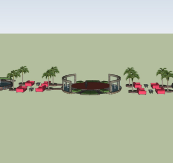 现代园林景观su模型