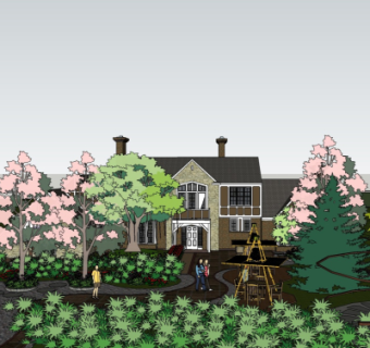 简欧园林景观su模型