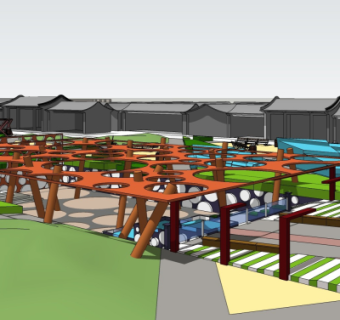 中式景观广场su模型