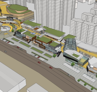 现代商业街鸟瞰规划su模型