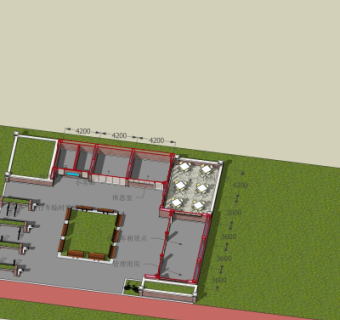 现代驿站鸟瞰规划su模型