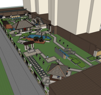 现代公园景观su模型