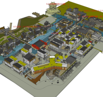 中式建筑规划su模型
