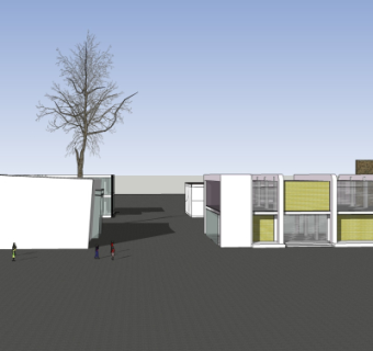 现代售楼处外观su模型