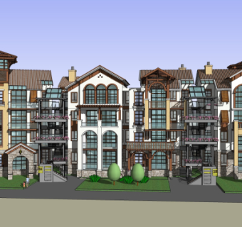 新古典住宅外观su模型