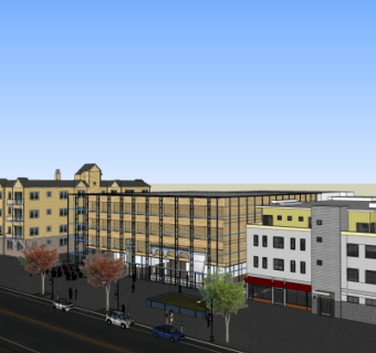 现代商业街su模型