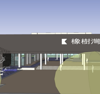 现代售楼处外观su模型