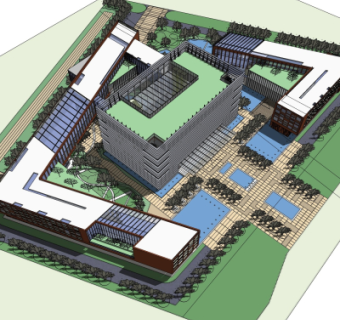 现代消防指挥中心su模型