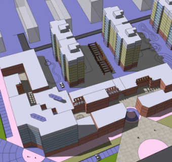 现代高层住宅鸟瞰规划su模型