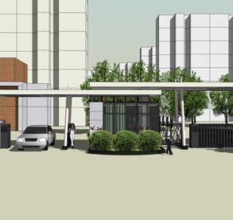 现代小区入口免费su模型