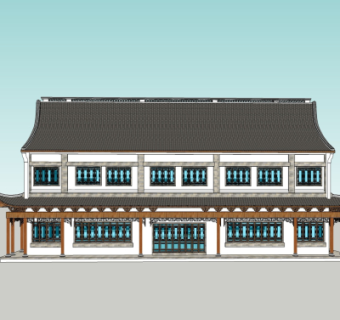 中式房屋建筑su模型