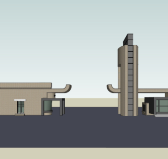 现代门头门面su模型