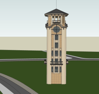 欧式钟塔免费su模型