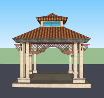 现代凉亭su模型