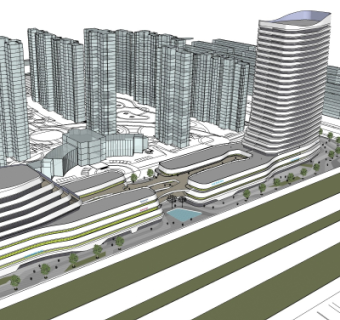 现代办公楼su模型