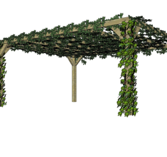 现代廊架免费su模型