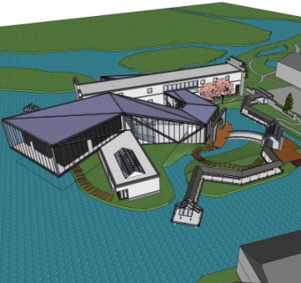 现代房屋建筑su模型