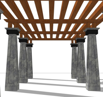 简欧廊架su模型