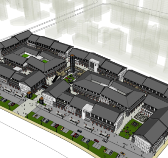 中式房屋规划su模型