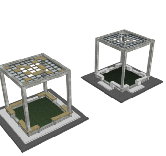 现代凉亭su模型