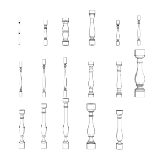 欧式楼梯柱su模型