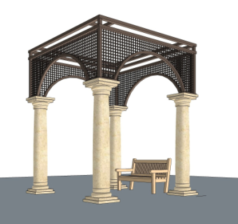 欧式凉亭su模型