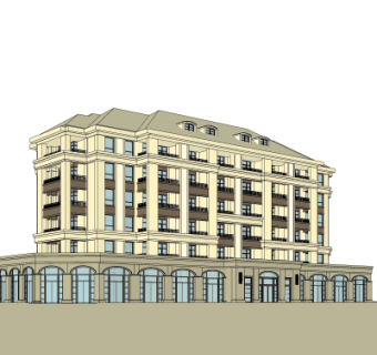 欧式商住综合楼免费su模型