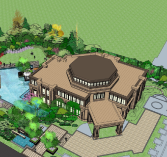 欧式会所su模型