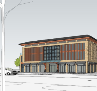 新中式沿街建筑su模型