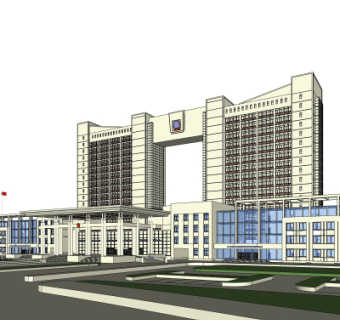 现代法院建筑su模型