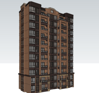 新古典公寓楼su模型